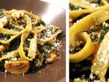 Tagliatelle mit Spinat-kollage